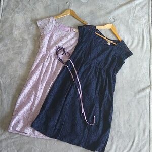 Motherhood Maternity Women's Lace Dress Set - Lavender and Navy